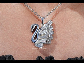 YouTube Video Of Tapered Baguette Cut Swan Pendant