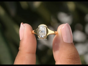 YouTube Video Of Old Mine Cushion Cut Moissanite Ring