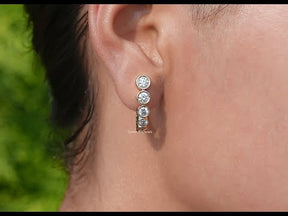Youtube Video of Round Cut Lab-Grown Diamond C Hoop Earrings
