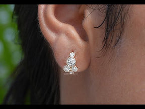 YouTube Video Of Round Cut Lab Grown Diamond Huggie Earrings