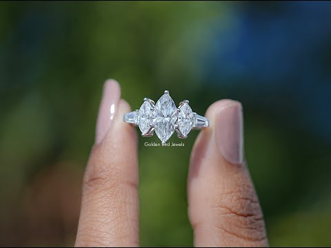 YouTube Video Of Marquise Cut Lab Diamond Five Stone Ring