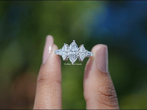 YouTube Video Of Marquise Cut Lab Diamond Five Stone Ring