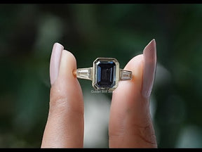 YouTube Video Of Emerald Cut Moissanite Three Stone Ring