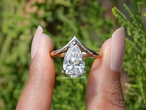 YouTube Video Of Pear Cut Curved V Shaped Shank Solitaire Ring