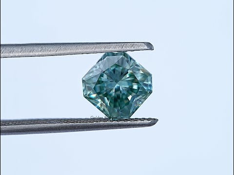 YouTube Video Of Green Radiant Square Cut Loose Moissanite