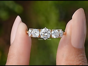 YouTube Video Of Round Cut Diamond Five Stone Ring