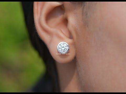 Youtube Video of Round Cut Diamond Bezel Set Stud Earrings