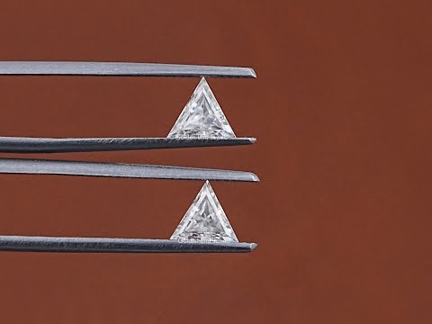 You tube Video Of Triangle Cut Loose Moissanite Matching Pair
