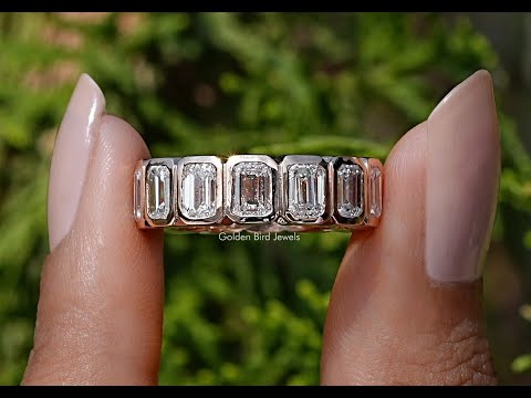 YouTube Video Of Emerald Cut Diamond Bezel Set Eternity Band