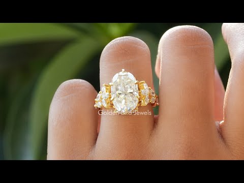 YouTube Video Of Crushed Ice Oval Cut Moissanite Ring