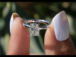 YouTube Video Of Old Mine Cushion Cut Moissanite Solitaire Ring