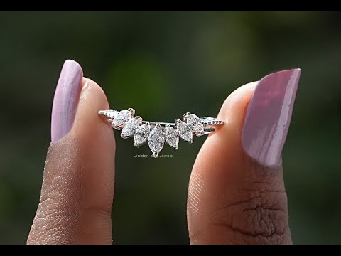 YouTube Video Of Marquise Cut Curved Stackable Wedding Band 