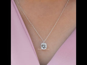 YouTube Video Of Old Mine Cushion Cut Moissanite Pendant
