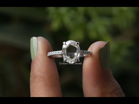 YouTube Video Of  Portrait Cut Oval Moissanite Accent Ring