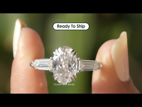 YouTube Video Of Oval And Bullet Cut Moissanite Three Stone Ring