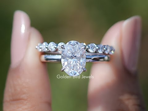 You tube Video of halo stone engagement ring with white moissanite