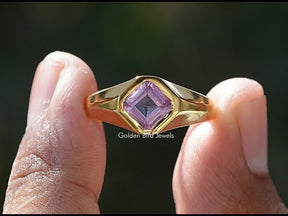 YouTube Video Of Asscher Cut Purple Sapphire Men's Ring