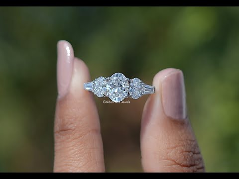 YouTube Video Of Oval And Tapered Baguette Lab Diamond Five Stone Ring
