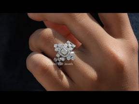 YouTube Video Of Old Mine Cushion Cut Moissanite Anniversary Ring