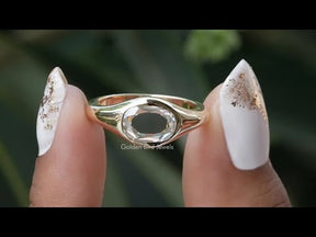 YouTube Video Of Rose Cut Oval Moissanite Bezel Set Ring 