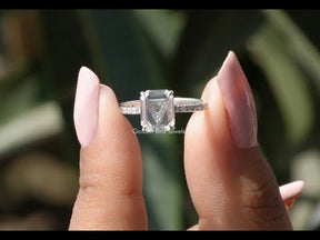 YouTube Video Of Portrait Cut Emerald Moissanite Ring