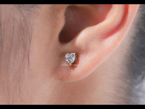 Youtube video of Heart shaped moissanite stud earrings 