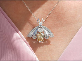 You tube video of Yellow Moissanite Pear Cut Pendant