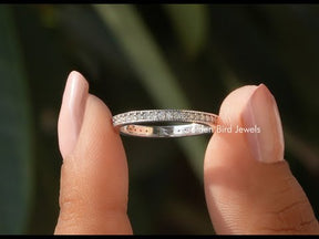 Round Cut Lab Diamond Full Eternity Wedding Band
