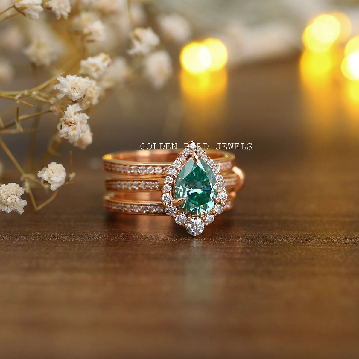 Pear shapes wedding ring for Bridal's wear 