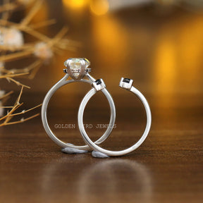 Back View of Hidden Halo Marquise Engagement Ring