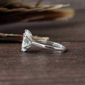 View of Moissanite Hexagon Cut Solitaire Ring In White Gold
