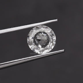 View Of Colorless Rose Cut Round Loose Moissanite
