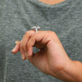Moissanite Proposal Halo Engagement Ring In White Gold
