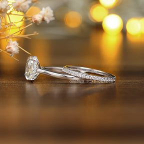 Cushion Cut Moissanite Bridal Ring In White Gold