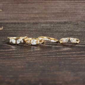 Detailed View of Multi Stone Moissanite Vintage Bridal Ring In Yellow Gold