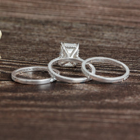 View of Emerald Cut Eternity Wedding Band In White Gold