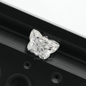 View Of Colorless Butterfly Cut Loose Stone In White