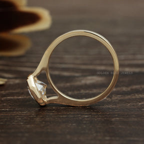 View of Cathedral Set Octagon Cut Solitaire Bezel Set Ring