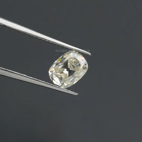 Twizer view of Off White Old Mine Cushion Cut Loose