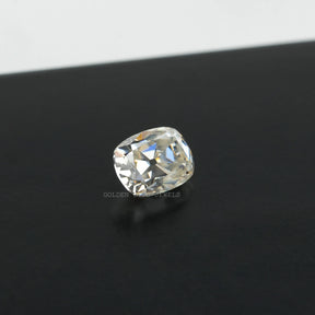 Close view of  Old Mine Cushion Cut Loose Moissanite