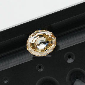 3.43 Carat Yellow Step Cut Oval Shape Loose Moissanite