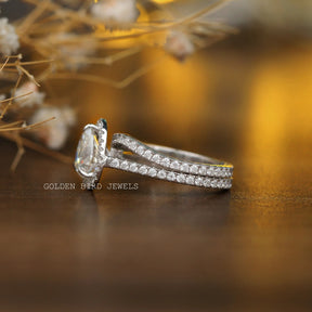 Moissanite Cut Bridal Wedding Ring Set In White Gold