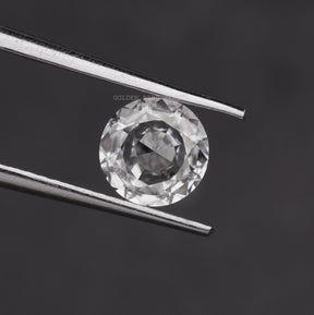 Top View of Moissanite Rose Cut Round Loose Stone