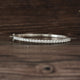 [Front view of round cut moissanite antique gold bracelet]-[Golden Bird Jewels]