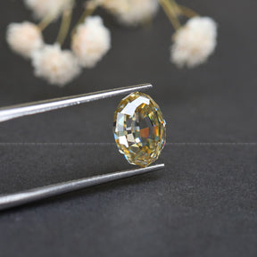 Close View Of Moissanite Step Cut Oval Loose Stone