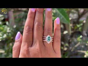 Youtube Video of side diamond made pear cut moissanite wedding ring 