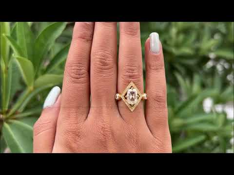 YouTube Video Of Rose Cut Cushion Moissanite Vintage Engagement Ring 