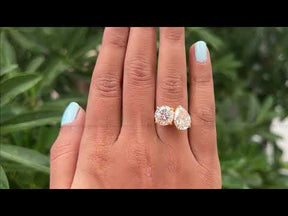 YouTube Video Of Pear and Round Cut Toi Et Moi Ring