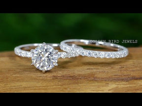 YouTube Video Of Round Cut Moissanite Engagement Ring Set