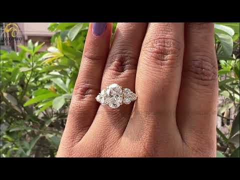 YouTube video of  Oval crushed moissanite engagement ring 